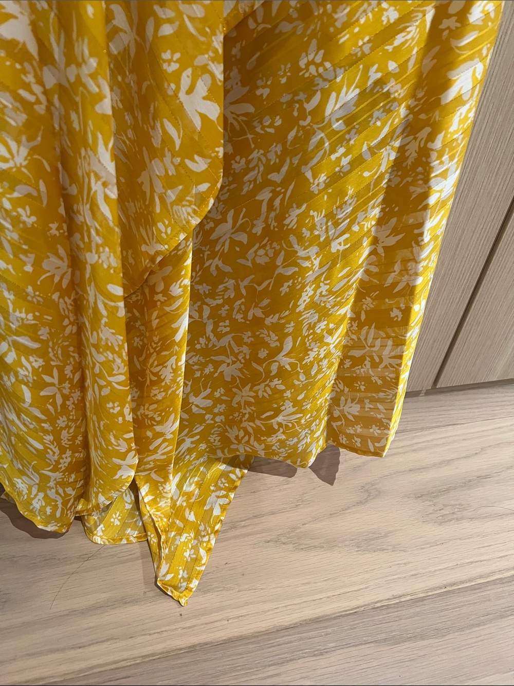 BCBGMaxAzria Yellow Floral High-Low Ruffle Dress - Picture 7 of 10